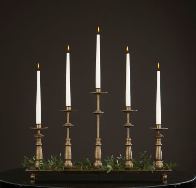 Ljusstake 5 armad Guld Matt 68x18x43cm