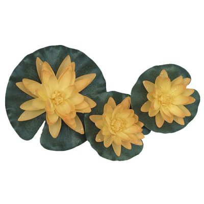 Flytande Näckros silke gul set 3st