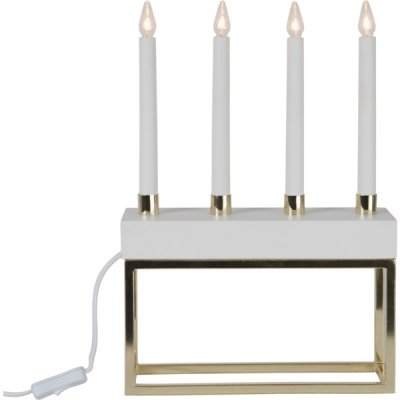 Ljusstake Framy Vit/mässing 28x40x10cm