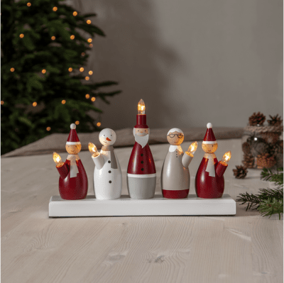Ljusstake Tomtefamilj 33,5x20,5x7cm