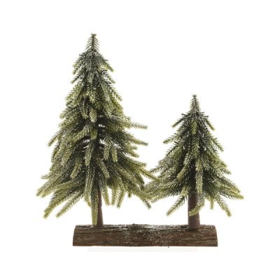 Minigran 2st på stock Grön 28x16x28cm