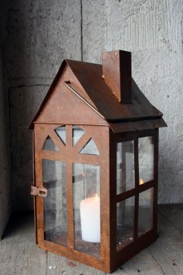 Lykta Hus Rost 20x20x36cm