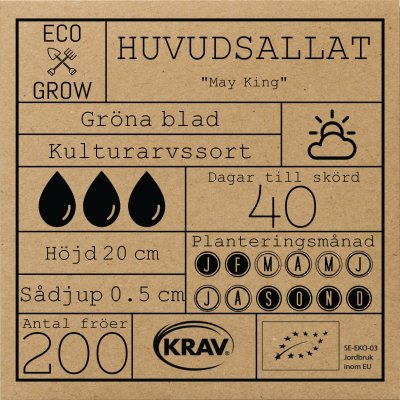 Sallat, Huvud-, Maikönig (May King), Ekologisk
