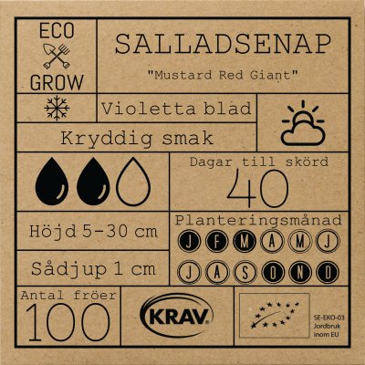 Salladssenap, Red Giant, Ekologisk