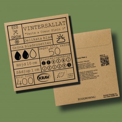 Sallat, Vinter-, Verte à Coeur Plein 3, Ekologisk