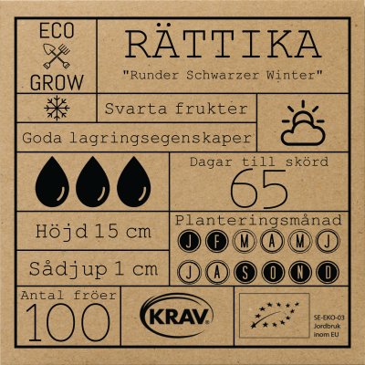 Rättika Runder Schwarzer Winter, Ekologisk