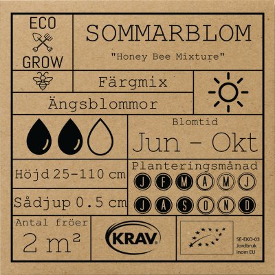 Sommarblommor Honey Bee Mix, Ekologisk
