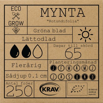 Mynta, Äpple-, Ekologisk