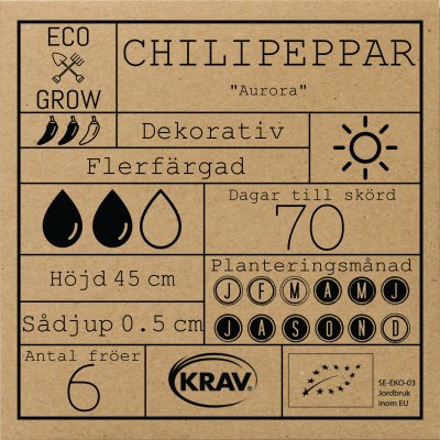 Chilipeppar, Aurora, Ekologisk