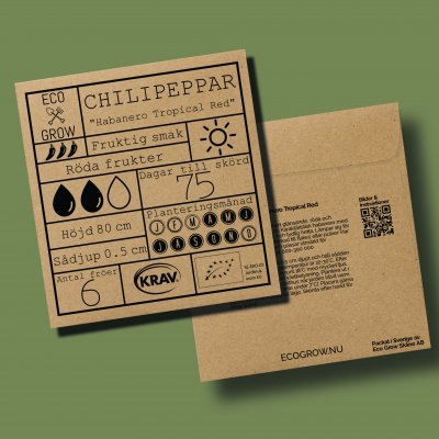 Havannapeppar Habanero Tropical Red, Ekologisk