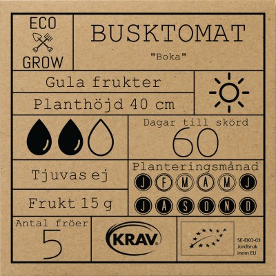 Tomat, Busk-, Boka, Ekologisk