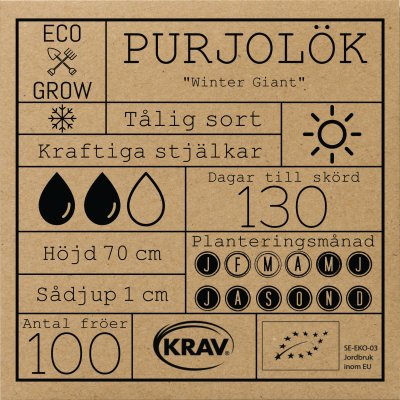 Purjolök Winter Giant, Ekologisk