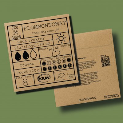 Tomat, Plommon-, San Marzano 2, Ekologisk