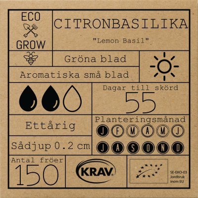 Basilika, Citron-, Ekologisk