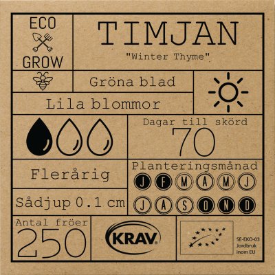 Timjan, Krydd, Ekologisk