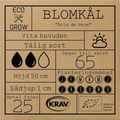 Blomkål Bola de Neve, Ekologisk