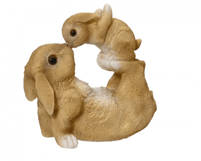 Kanin med unge 10x18,5xH17cm