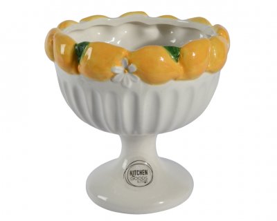 Skål på fot Citron 14x14x14x13cm