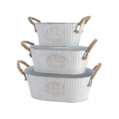 Zinkskål vit 20,5x12x9cm