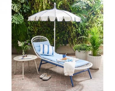 Parasoll Vit & Blå 195xxH215cm