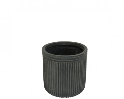 Urna Clay Fiber Mönstrad Rund Svart 23x24cm