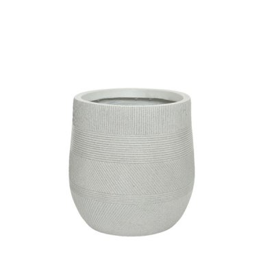 Urna Clay Fiber Rund Vit 31x31x31cm
