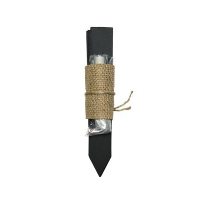 Etikett med penna & jute 0,5x2,5x16,5cm 4-pack