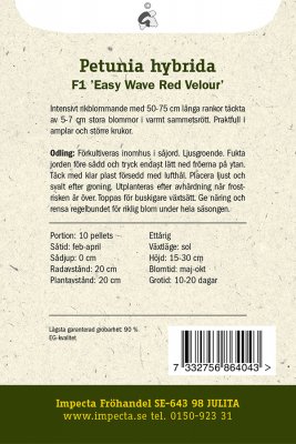 Petunia, Häng-, Easy Wave Red Velour F1