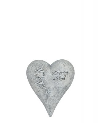 Hjärta med ros För evigt älskad 18,5x15cm