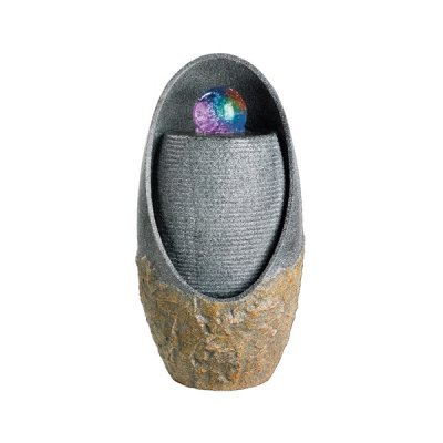 Fontän Oval Boll LED Grå 29,8x30,8x59cm