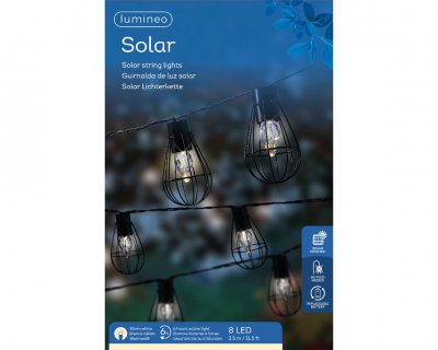 Solcell LED Lampor Svart 8st 350cm