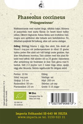Böna, Rosen-, 'Prizegewinner', Ekologisk