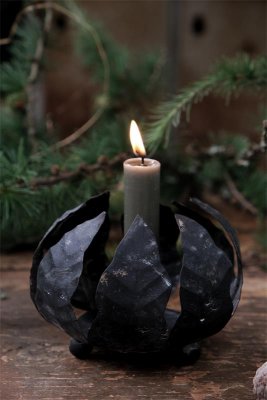 Ljusstake Sälg Svart 13x13x10cm
