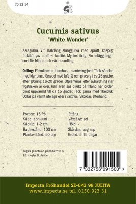 Gurka, Slang-, Vit, 'Mezzo Lungo Bianco'