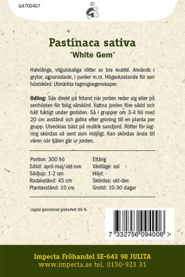 Palsternacka, 'White Gem'