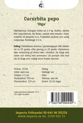 Pumpa, Nakenfrö-, Olga