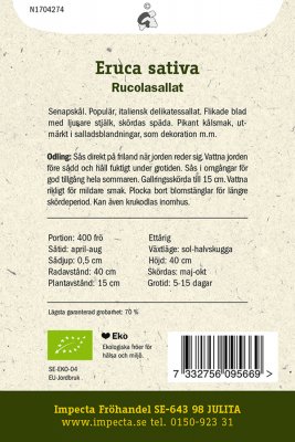 Rucola / Senapskål, Ekologisk