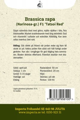 Kål, Asiatisk-, F1 Tatsoi Red