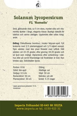 Tomat, Plommon-, 'Romello' F1