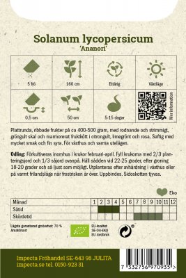 Bifftomat Ananori, Ekologisk