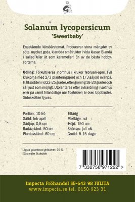 Tomat, Körsbärs-, Sweetbaby