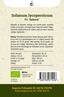 Tomat, Körsbärs-, F1 Sakura, Ekologisk