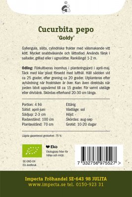 Squash, 'Goldy', Ekologisk