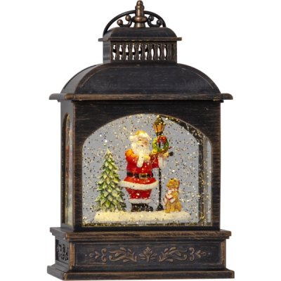 Lykta med Tomte Brons 13x21x8cm
