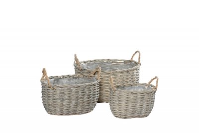 Korg Avlång Grå 31x23x16cm