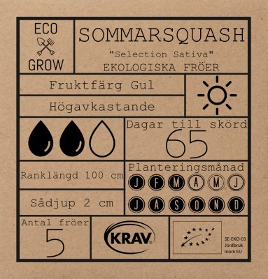 Squash, Selecion Sativa, Ekologisk