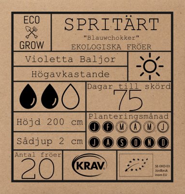 Spritärt, Blauwschokker, Ekologisk