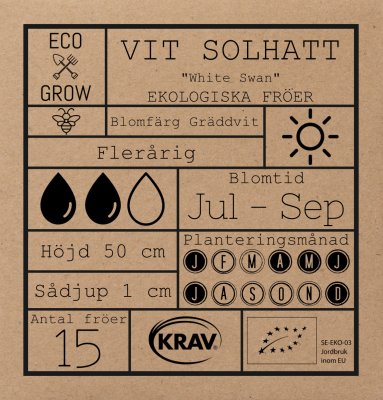 Solhatt, Vit, White Swan, Ekologisk