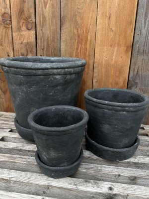 Kruka Gurli med fat Svart