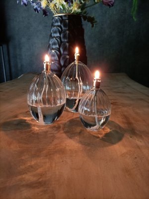 Oljelampa Glas Ovalis 15,5cm